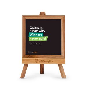 Quitters Never Win - Desk Quote Artwork