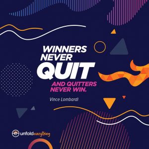 Winners Never Quit - Desk Quote Artwork