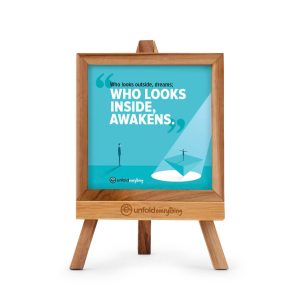 Who Looks Outside - Desk Quote Artwork