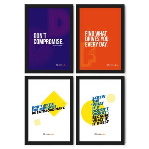 Don't Settle For - Collage of 4 Framed Wall Posters