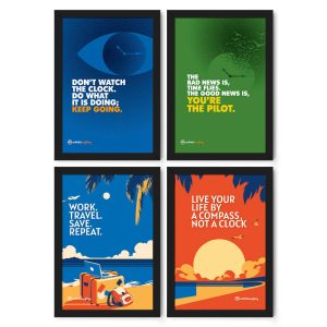Live Your Life - Collage of 4 Framed Wall Posters